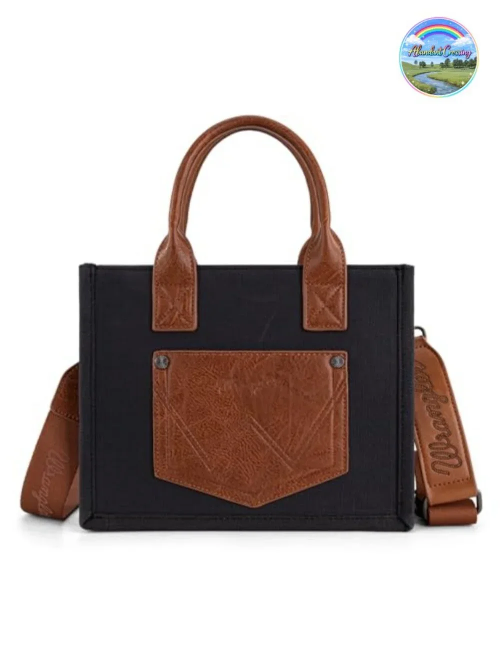 Canvas Top Handle Tote Bag Women Shoulder Crossbody 5 Pockets Adjustable Strap